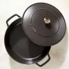 Staub Chistera 40511-472-0 olla asadora 28 cm, redonda, de hierro fundido, 3,7 l, negra