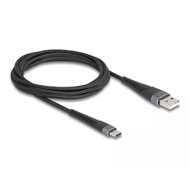 Cable USB DELOCK USB 2.0 2 m USB A USB C negro 81122