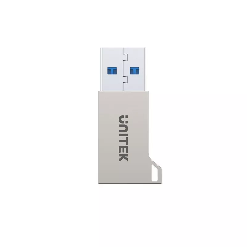 Unitek A1034NI adaptador de USB-A macho a USB-C hembra, USB 3.1 Gen1, plateado