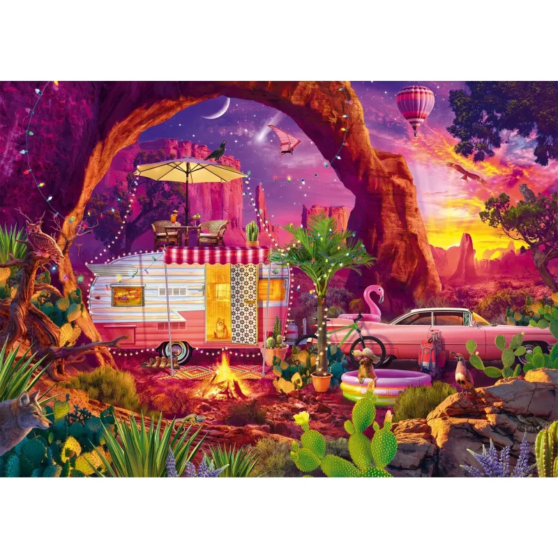 Puzle Schmidt Spiele Jeff Haynie — Camping Paradise in the Desert, 1000 piezas, MPN 58574