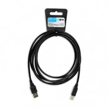 Cable USB iBox IKU2D 3 m USB 2.0 USB A USB B negro