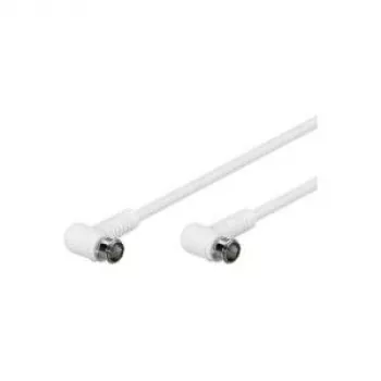 Wentronic Goobay Cable de conexión SAT acodado, F-Quick, 100% apantallado, blanco, 5 m - conector F (Quick) 90° conector F (Quick) 90° (67344)