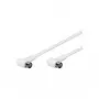 Wentronic Goobay Cable de conexión SAT acodado, F-Quick, 100% apantallado, blanco, 5 m - conector F (Quick) 90° conector F (Quick) 90° (67344)