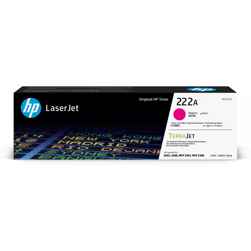 HP 222A - magenta - original - LaserJet - cartucho de tóner (W2223A) - para Color LaserJet Pro MFP 3302fdn, MFP 3303fdw