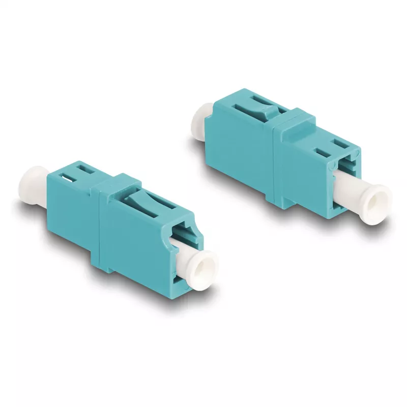 DeLOCK acoplador de fibra óptica LC simplex conector hembra a conector hembra LC simplex OM3 aguamarina
