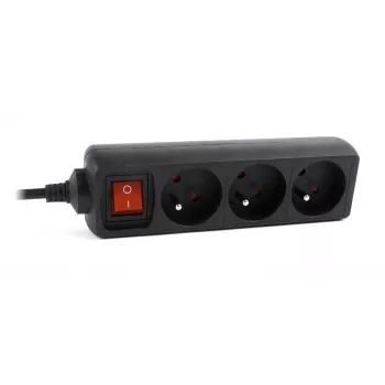 Protector de sobretensión Gembird EG-PSU3F-01 negro 3 tomas AC 230 V 0,6 m