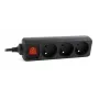 Protector de sobretensión Gembird EG-PSU3F-01 negro 3 tomas AC 230 V 0,6 m