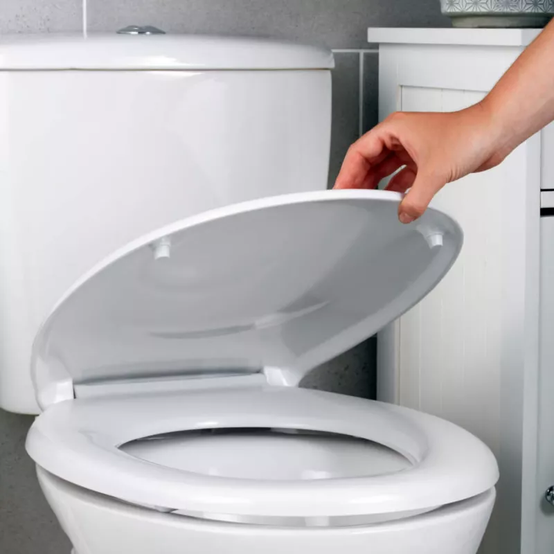 Asiento de inodoro Beldray LA030252UFFEU7 — antibacteriano, diseño fácil de limpiar