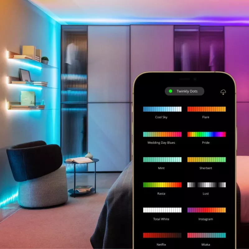 Twinkly Dots 60 RGB USB luces inteligentes, 3 m, negro