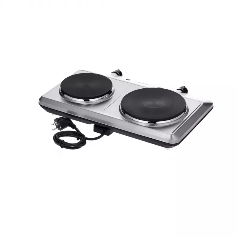 Placa de cocina de sobremesa Severin DK 1014 con placa cerrada 2 zonas control por mandos giratorios