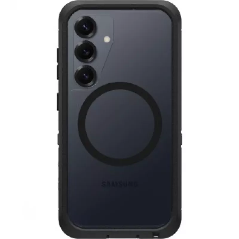 OtterBox Defender XT Clear Magnets funda, Samsung Galaxy S25, transparente/negro