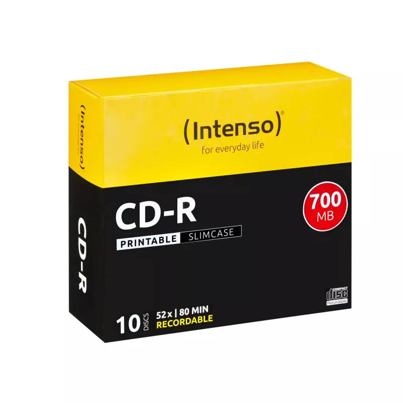 CD-R Intenso 1801622 700 MB 52x imprimible 10 uds. estuche slim