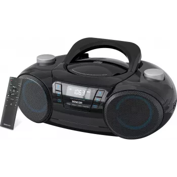 Altavoz Bluetooth portátil SENCOR SPT4710B — 20 W de potencia total, Bluetooth 5.3, CD/USB/FM, funcionamiento con batería o red