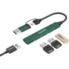 Hub CANYON DS-02 4 en 1 USB-A/C verde