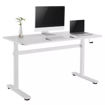 Escritorio Ergo Office regulable en altura manualmente, máx. 40 kg, altura máx. 117 cm, con tablero para trabajar de pie y sentado, ER-401 W