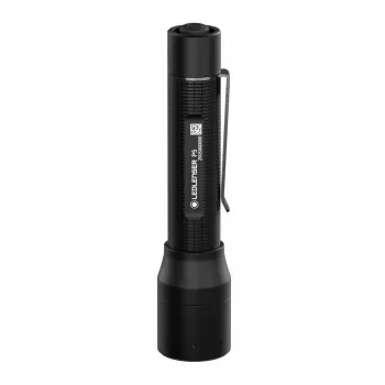 Linterna de mano Ledlenser P5 negra, LED, 140 lm, pila AA, IP54, aluminio, clip de bolsillo