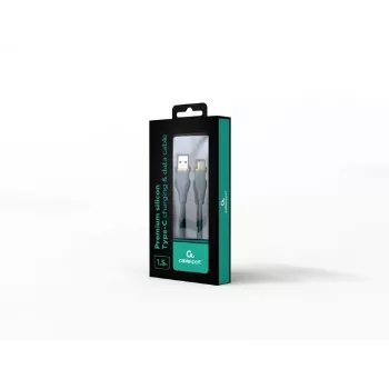 Cable de carga y datos USB Type-C, 1,5 m, verde