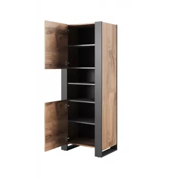 Estantería WOOD 65x40x170,5 roble Wotan + antracita