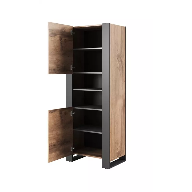 Estantería WOOD 65x40x170,5 roble Wotan + antracita