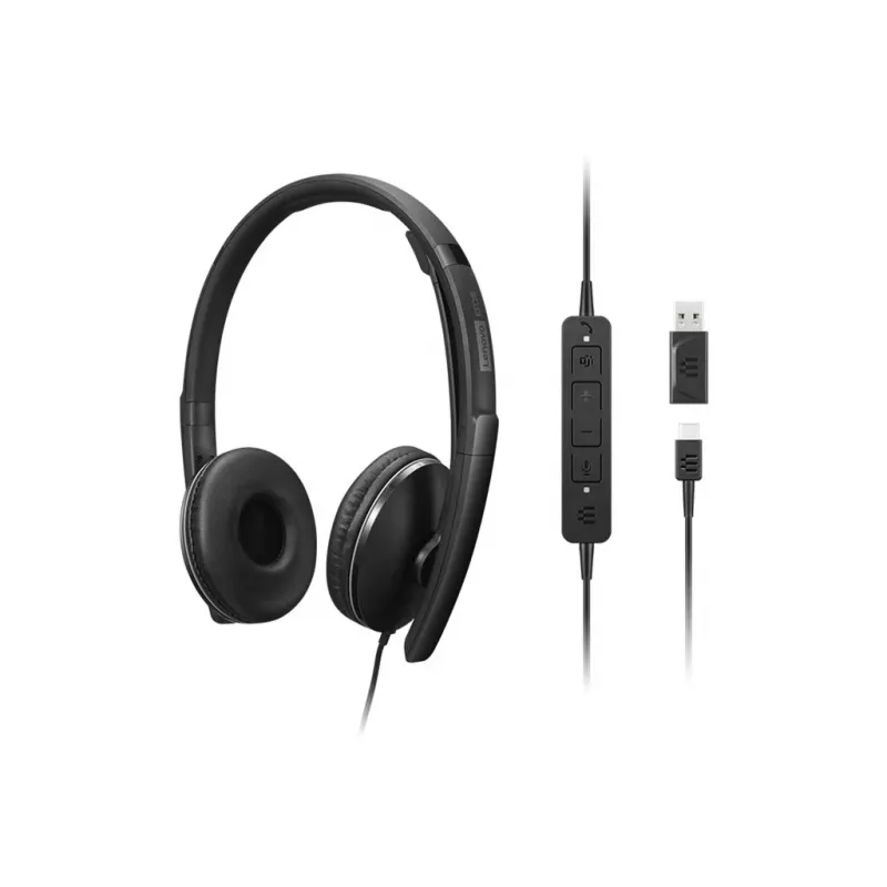 Auriculares/auricular con cable Lenovo 4XD1P83425 diadema llamadas/música USB Type-A Negro