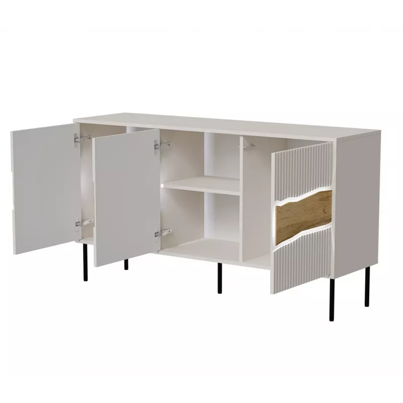 Cómoda Cama Meble INSERTO 3D 143,5×40×80 cm — acabado cashmere con LED