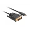 Adaptador de cable de vídeo LANBERG CA-CMDV-10CU-0030-BK, USB Type-C a DVI-D, 3 m, negro