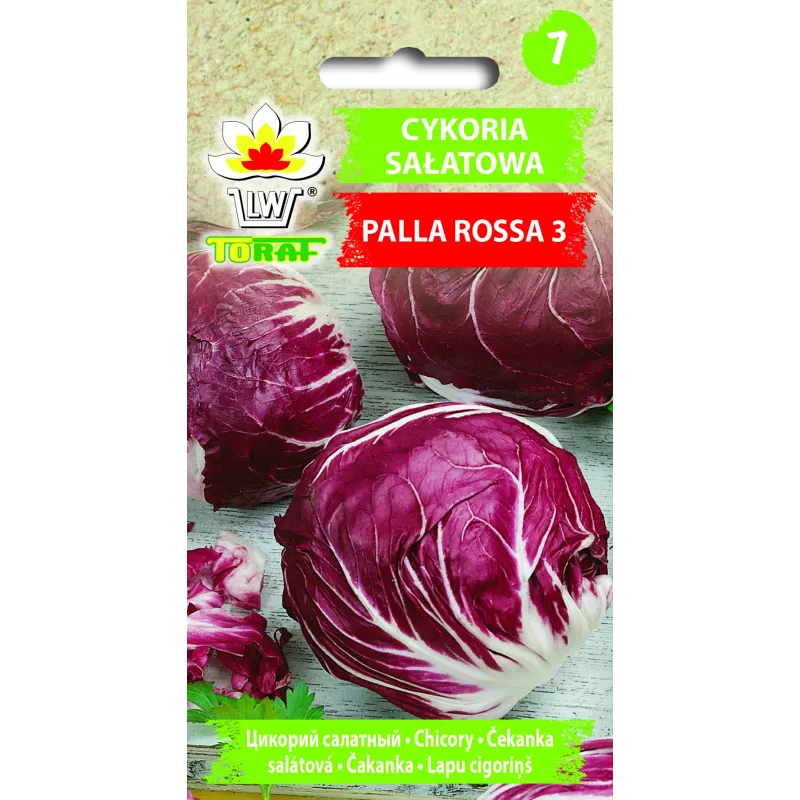 Semillas de hortalizas lechuga achicoria Palla Rossa 3 Toraf, paquete de 5g