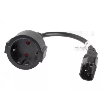 Cable de alimentación Lanberg CA-C14E-10CC-0018-BK negro 0,18 m conector C14 (CA-C14E-10CC-0018-BK)