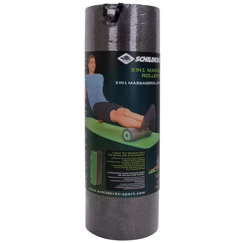 Schildkröt Fitness set de rodillo de masaje 3 en 1 Negro, espuma verde 1 ud.