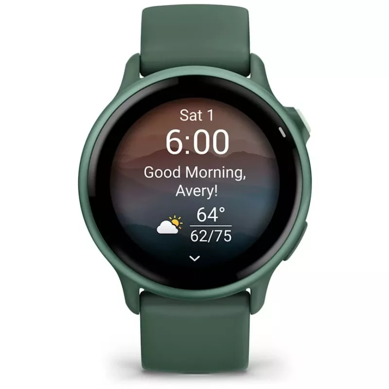 Smartwatch GARMIN vívoactive 6 – reloj deportivo, carcasa de aluminio/polímero de 42 mm, AMOLED 1,2 pulgadas, GPS, 5 ATM, HR óptico, SpO2, 8 GB, verde