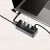 HUB USB 3.2 Gen1, 4x USB-A interruptor encendido/apagado