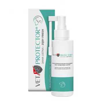 Solución de higiene bucal JM Sante Vet Protector Fresh 100 ml para perros y gatos, prevención del sarro