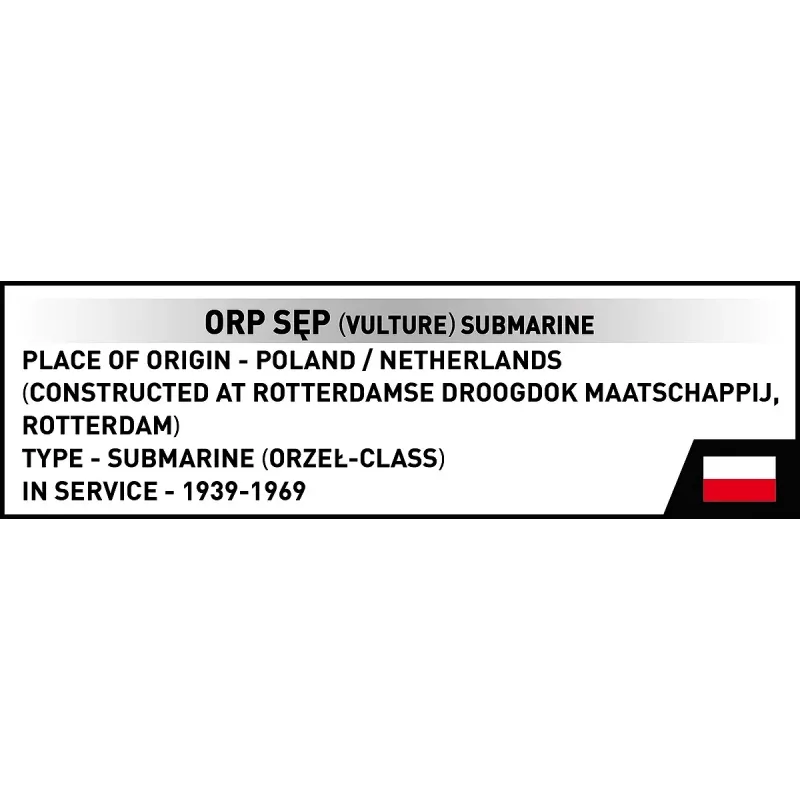 Maqueta de plástico Cobi submarino polaco ORP Sęp escala 1:300 (COBI-4856)