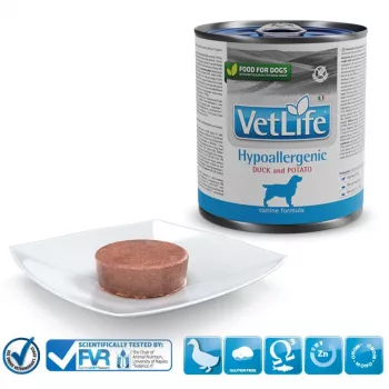 FARMINA Vet Life Diet DOG hipoalergénico pato y patata - pienso húmedo para perros - 300 g