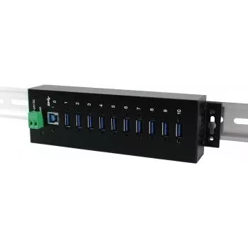 Exsys EX-1110HMVS - hub - 10 x USB 3.1 Gen 1 - montaje en carril DIN - DC (EX-1110HMVS)