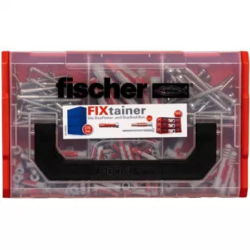 FixTainer - DUOPOWER & DUOSEAL + tornillos, tacos gris claro/rojo, 275 piezas