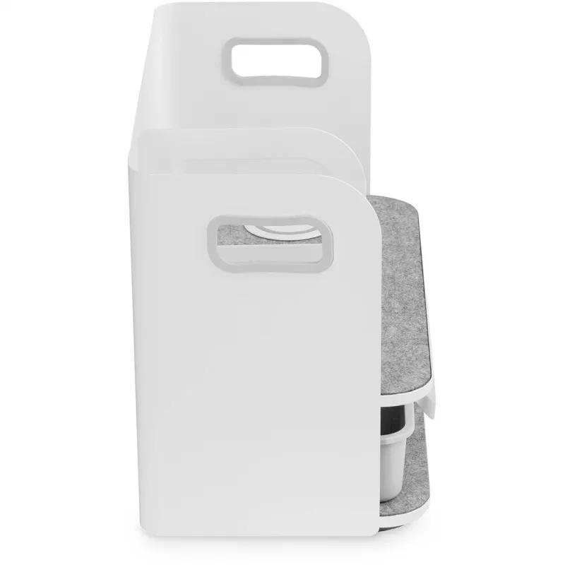 Organizador de escritorio Digitus con cargador Qi acero gris blanco 1 cajón
