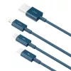 Cable USB 3en1 Baseus Superior Series, USB a Micro-USB / USB-C / Lightning, 3,5 A, 1,5 m (azul)