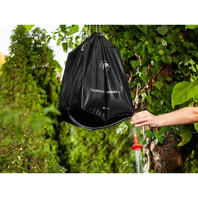 Ducha exterior portátil 40L TRACER CampPump 40L, ducha de camping por gravedad, alcachofa de mano