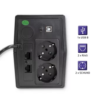 SAI Qoltec Monolith (sistema de alimentación ininterrumpida) Doble conversión (Online) 0,45 kVA 240 W 2 tomas de corriente