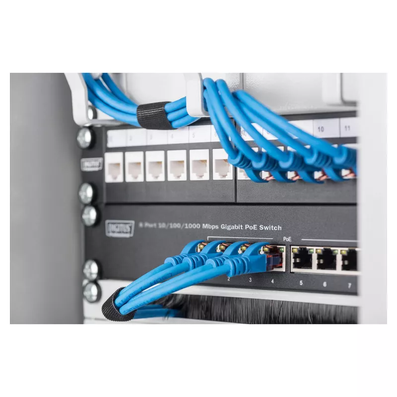 Switch Gigabit Ethernet PoE DIGITUS 8 puertos PoE+ rack 10 pulgadas, presupuesto PoE de hasta 80 W