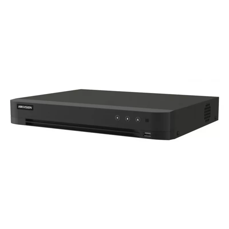 DVR Hikvision Pro Series 8 canales 5 MP 1U H.265 AcuSense, 8 entradas, Gigabit Ethernet, disco duro 12 TB, 12 V, 24 W