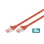 DIGITUS CAT 6 S/FTP juego de cables de conexión DK-1644-050-R-10, 5 m, rojo, 10 uds.