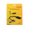 Cable adaptador de vídeo DeLOCK 62597 0,25 m HDMI Type-A VGA D-Sub 3,5 mm USB Type-A negro