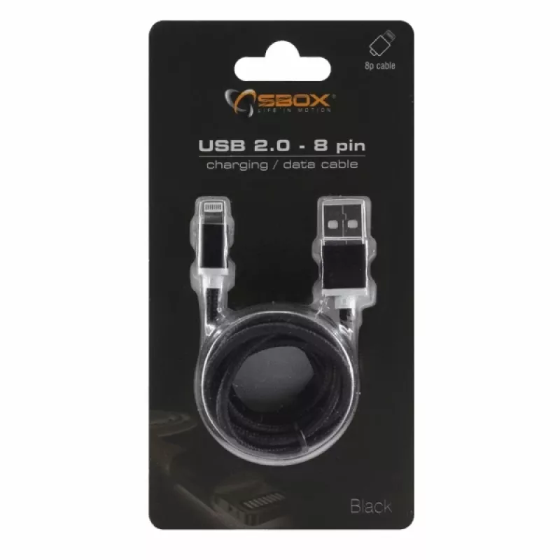 Sbox IPH7-B USB 2.0 8 Pin negro
