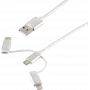 Cable USB ShiverPeaks BS14-50067 1m USB A USB C/Micro-USB B/Lightning blanco