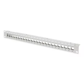Panel de parcheo modular Digitus 24 puertos DN-91410-24 RJ-45 Cat6a Gris