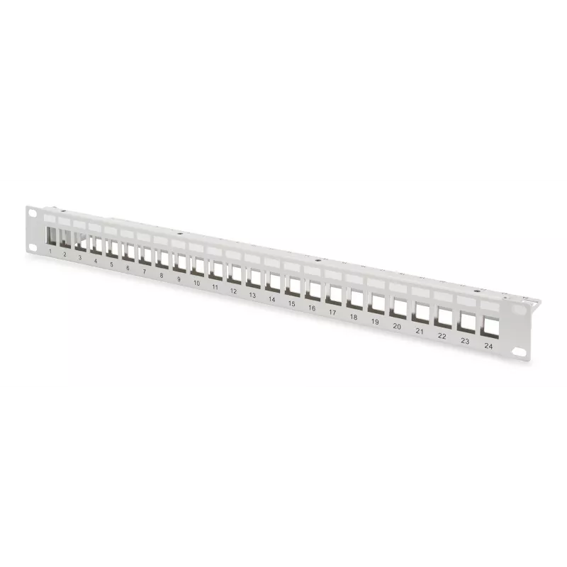 Panel de parcheo modular Digitus 24 puertos DN-91410-24 RJ-45 Cat6a Gris