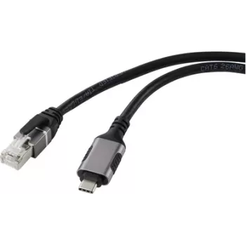 Renkforce cable adaptador USB, red [1x conector macho USB-C® – 1x conector macho RJ45] 1,80 m conector de aluminio (RF-6055778)