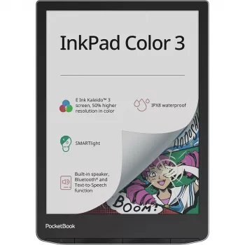 PocketBook InkPad Color 3 Stormy Sea. Diagonal de Pantalla: 19,8 cm (7,8 pulgadas), Tecnología: E Ink. Formatos de Documento Compatibles: ACSM, AZW, AZW3, CBR, CBZ, CHM, DOC,